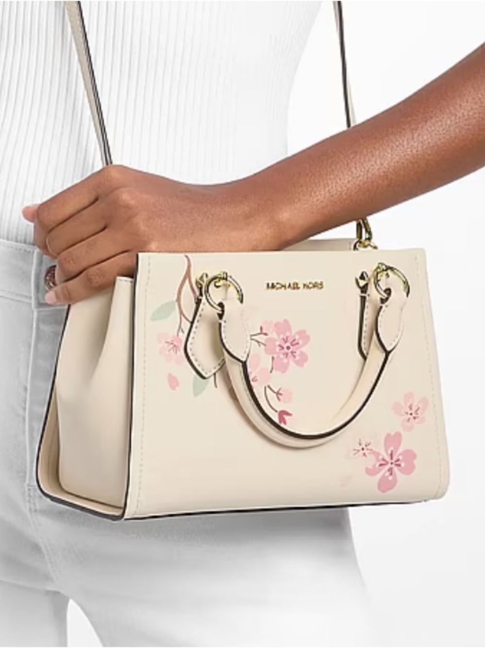 MICHAEL KORS Md Small Embellished Satchel Crossbody Messenger
Lt Cream Multi
NWT